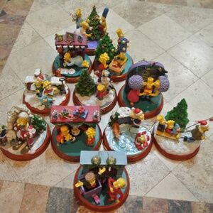 VINTAGE 2004 SIMPSONS CHRISTMAS ORNAMENT SET